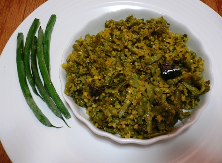 Beans with Moong Dal Fry